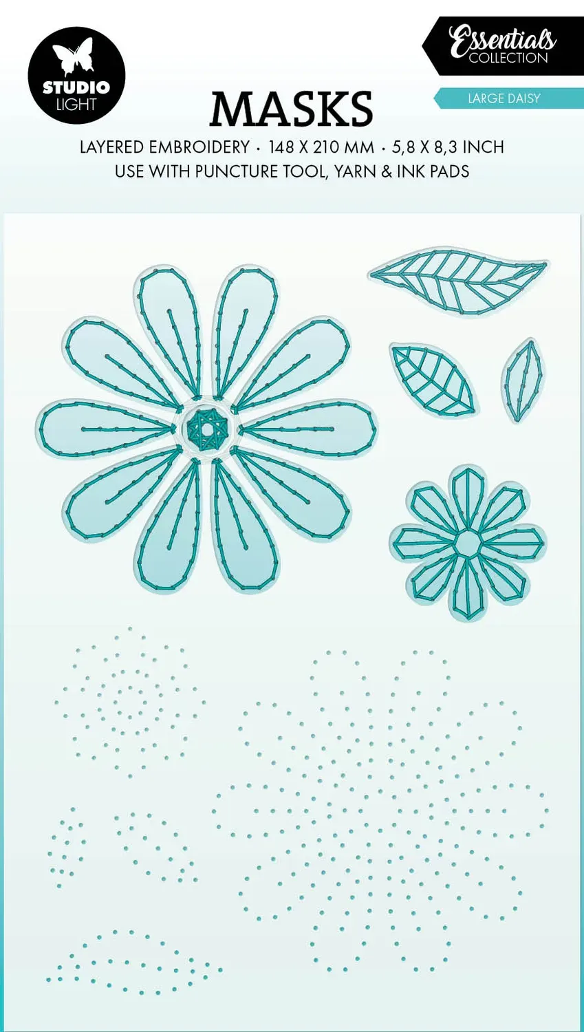 Studio Light Essentials Embroidery Large Daisy Maske A5