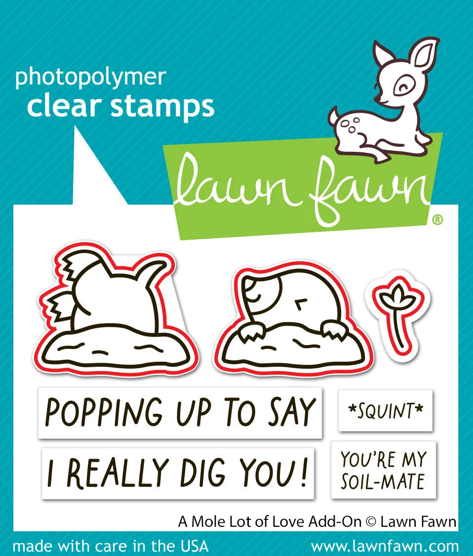Lawn Fawn A Mole Lot of Love Add-On Stanzschablonen 3-tlg
