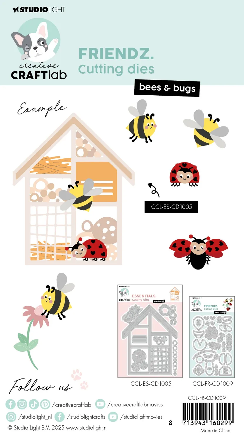 Creative Craftlab Friendz Stanzschablone Bees & Bugs Bienen Käfer