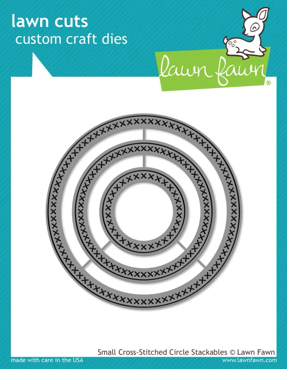 Lawn Fawn Lawn Cuts Small Cross-Stitched Circle Stackables Stanzen 3tlg