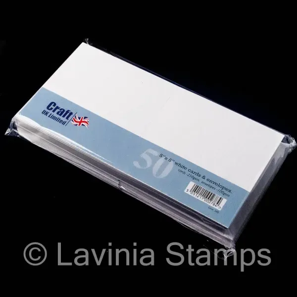 Lavinia-Stamps Kartenrohlinge weiß 5x7 Zoll 50er mit Umschlag
