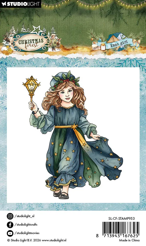 Studio Light Christmas Forest Xmas Girl Clear Stamp