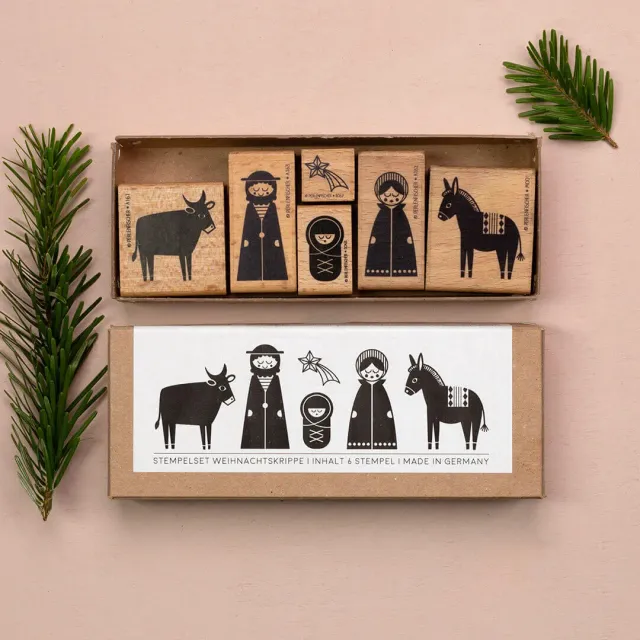 Perlenfischer Krippenszene Stempelset 6-teilig Weihnachten