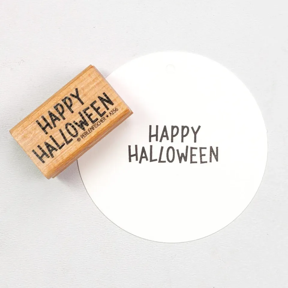 Perlenfischer Happy Halloween Stempel Schriftzug