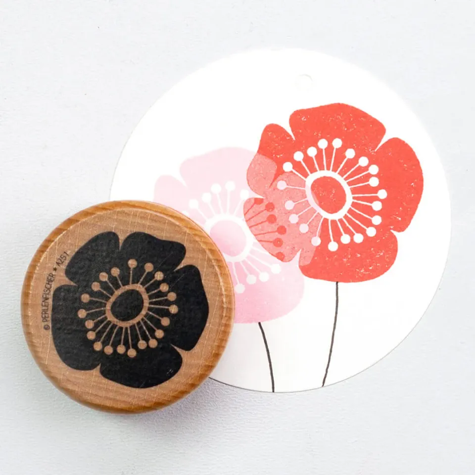 Perlenfischer Klatschmohn XL Stempel 39x40 mm Blume