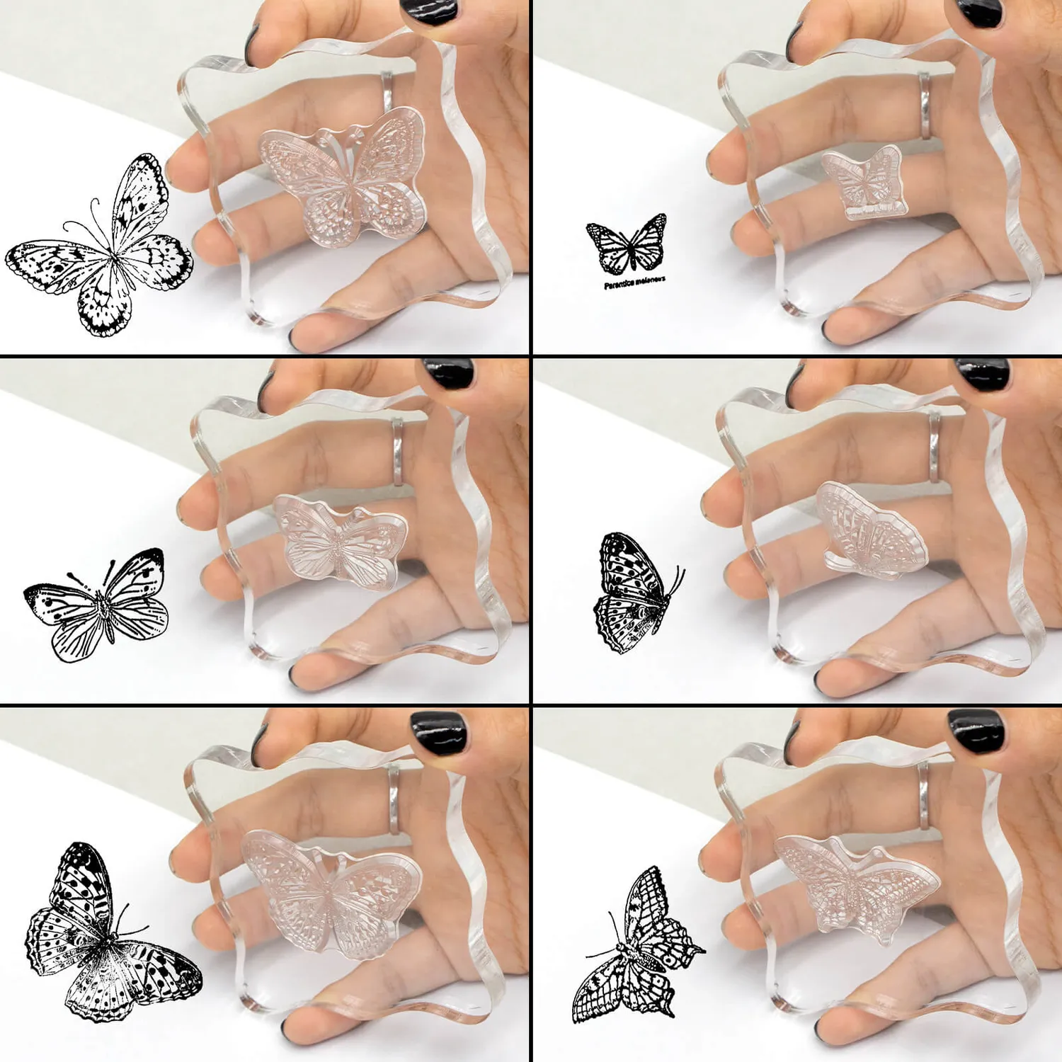 Ieebee Butterfly Diary Silikonstempel Schmetterling transparent