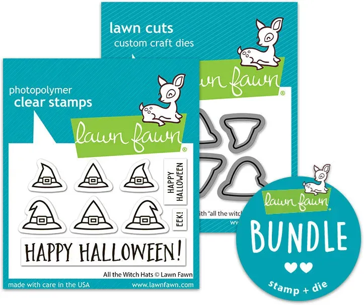 Lawn Fawn All the Witch Hats Stempelset mit Stanzen