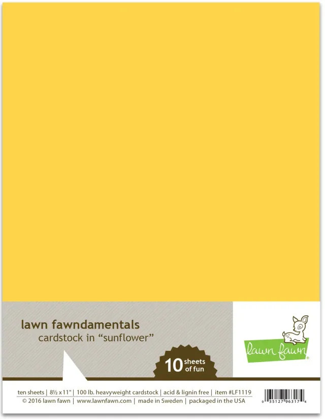 Lawn Fawn Sunflower LF1119 Cardstock Gelb 10 Blatt A4
