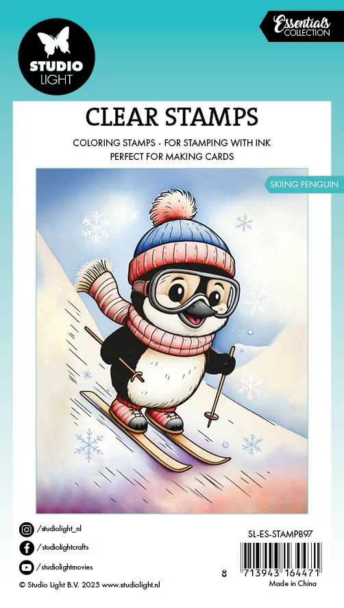 Studio Light Essentials Skiing Penguin Clear Stamp Wintermotiv