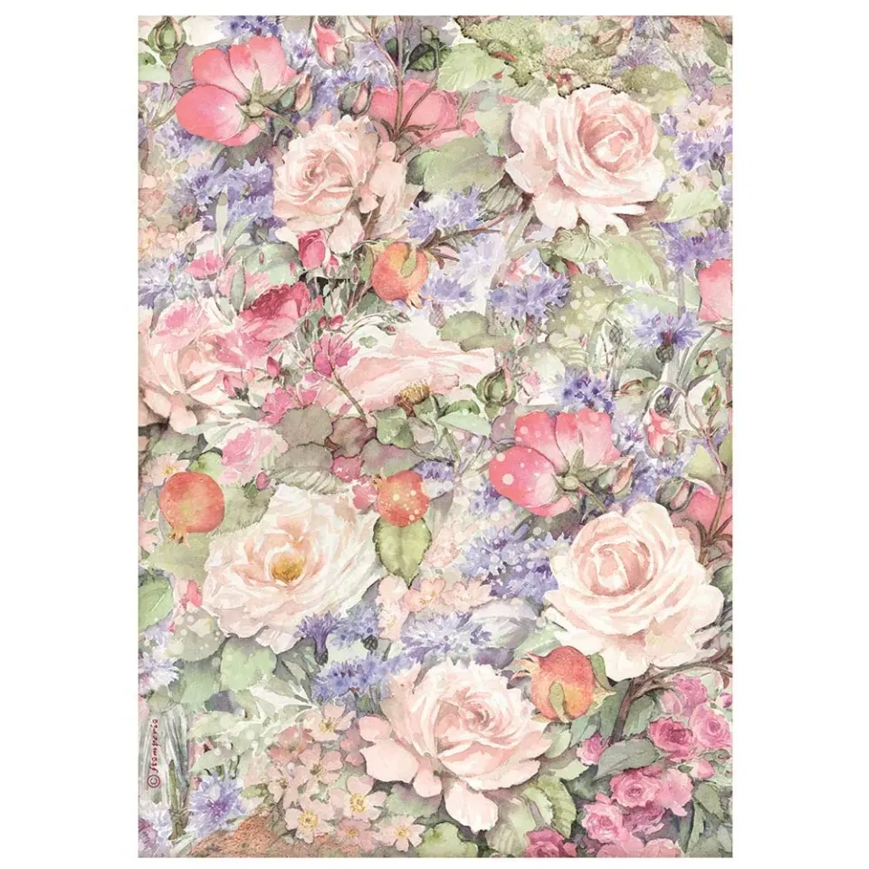 Stamperia Casa Granada DFSA4660 Reispapier A4 Blumen