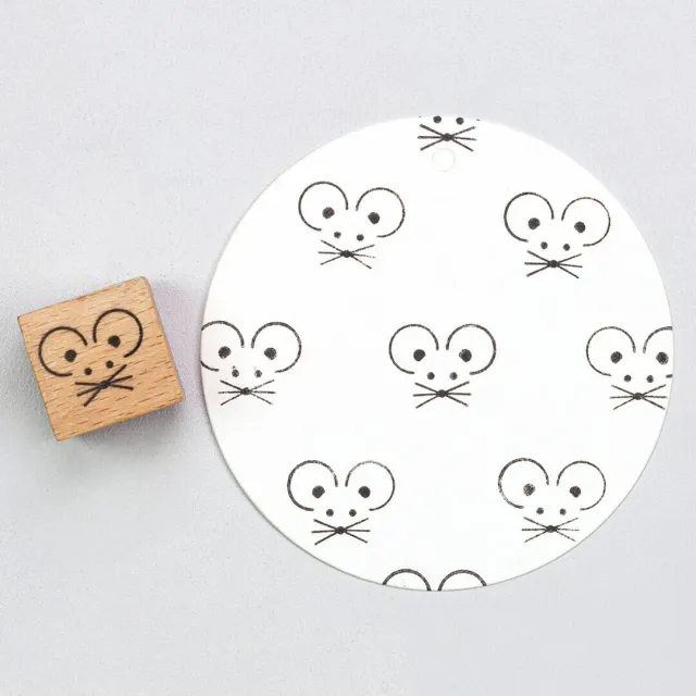 Perlenfischer Mouse Head Stempel 13x17 mm Holz