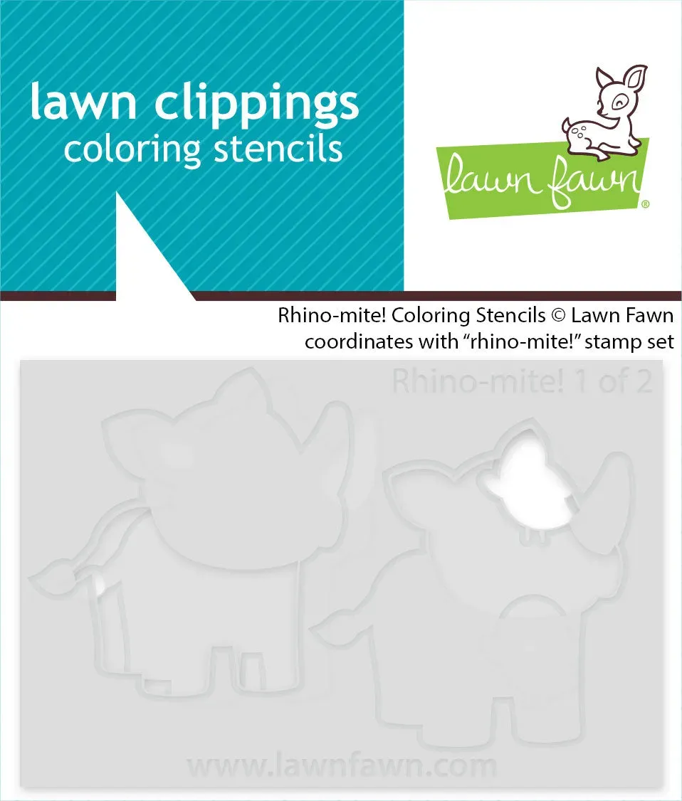 Lawn Fawn Rhino-mite Coloring Stencils Schablonen 2-teilig