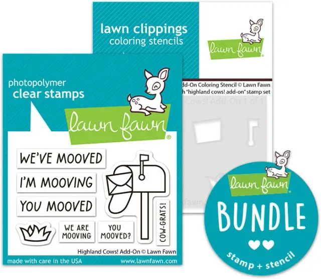 Lawn Fawn Highland Cows Add-On Stempel Schablonen Mini