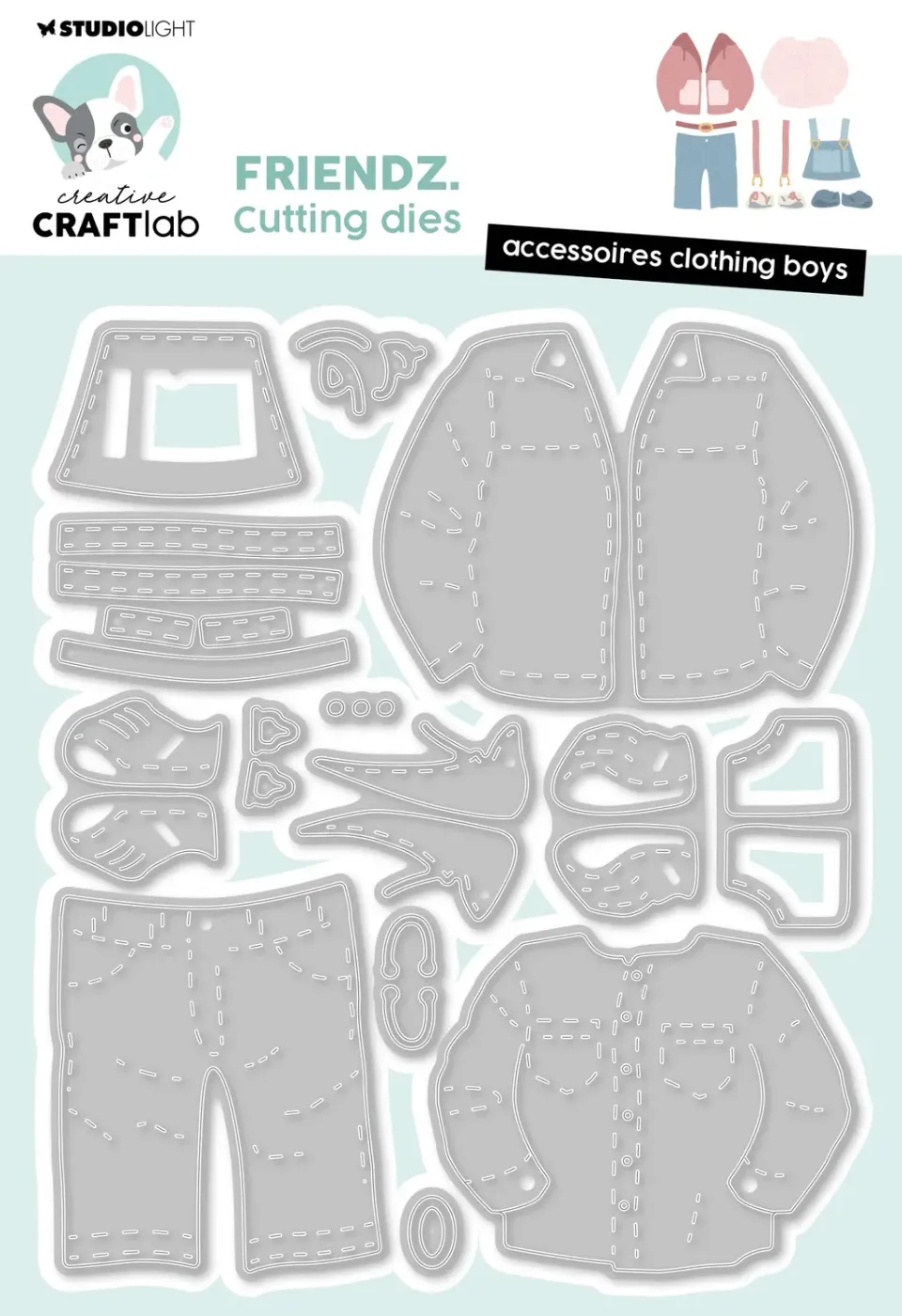 StudioLight Creative Craftlab Friendz Stanzschablone Clothing Boys