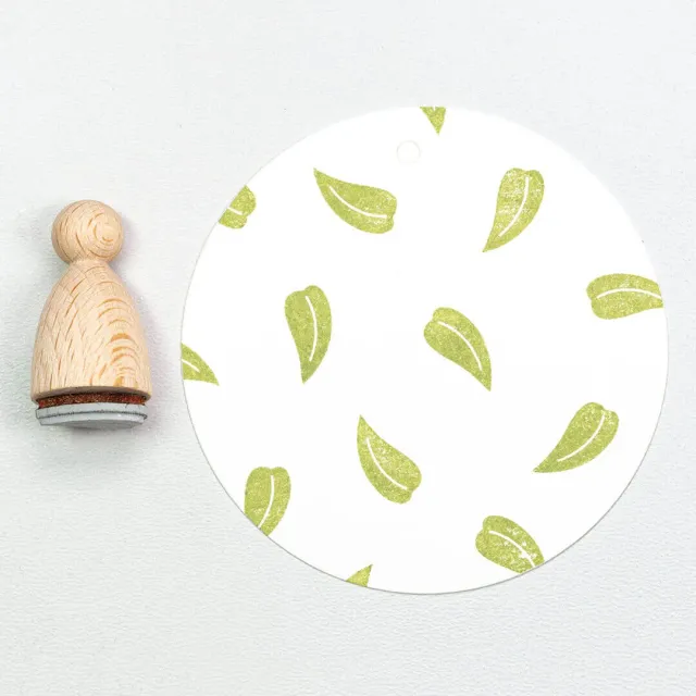 Perlenfischer Leaf 2 Stempel Blatt 15x7 mm