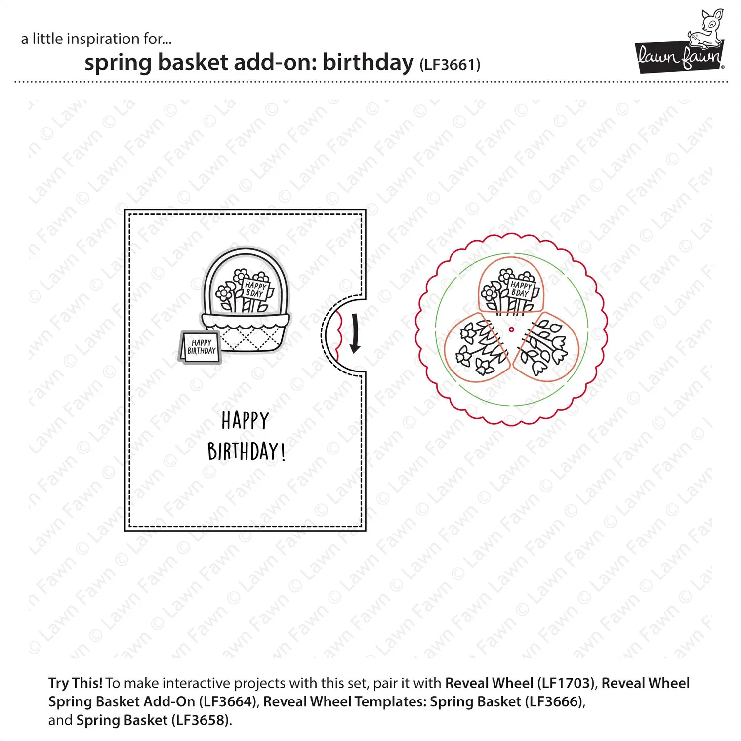 Lawn Fawn Spring Basket Birthday Stempelset Hase