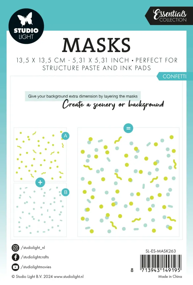 Studio Light Essentials Confetti Maske Schablone 13,5 cm