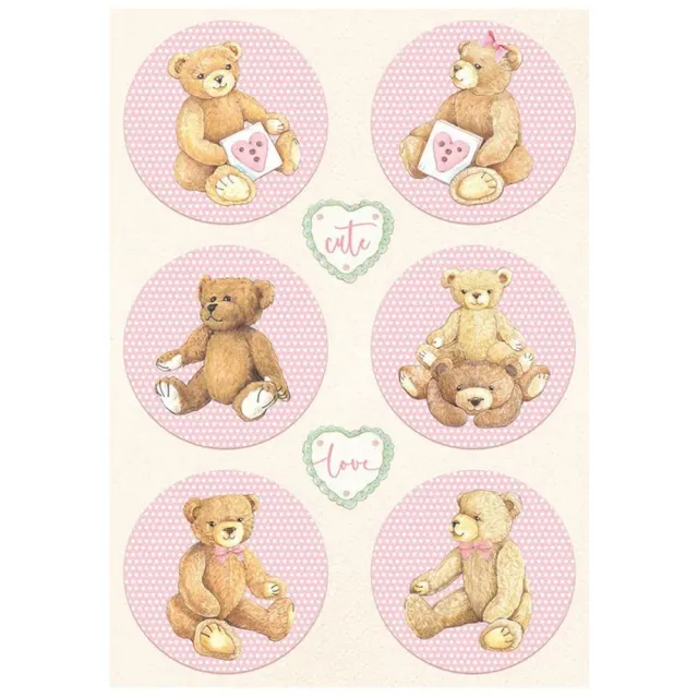 Stamperia DayDream Rounds Bear Reispapier A4 DFSA4678