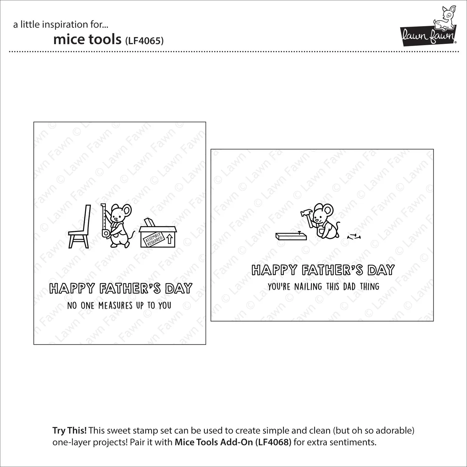 Lawn Fawn Mice Tools Clear Stamps Vatertag