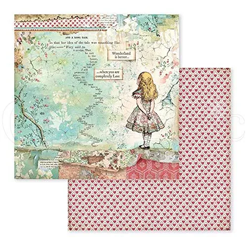 Stamperia Alice SBBL52 Scrapbookpapier 30,5x30,5cm 10 Blatt