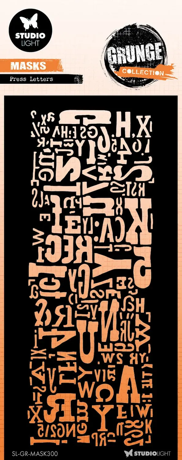 Studio Light Grunge Press Letters Mask Schablone Buchstaben