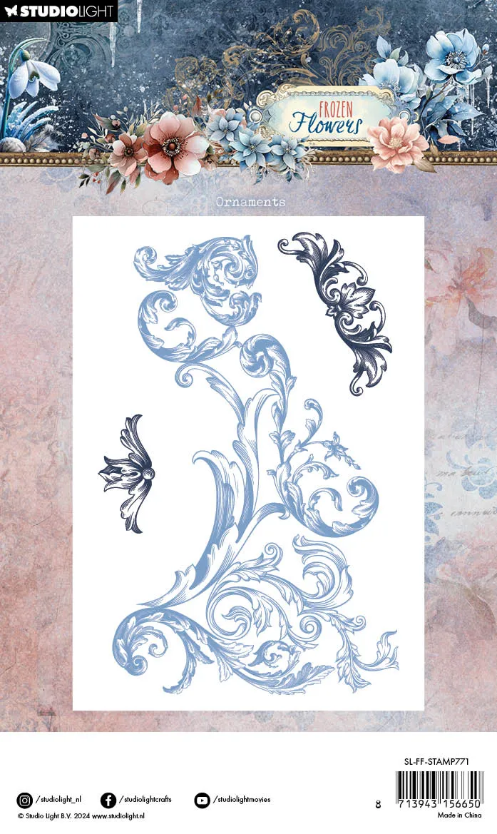 Studio Light Frozen Flowers Ornaments Clear Stamp Winter