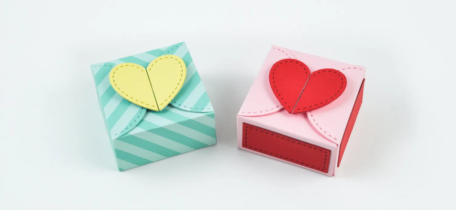Lawn Fawn Heart Treat Box Lawn Cuts Geschenkbox