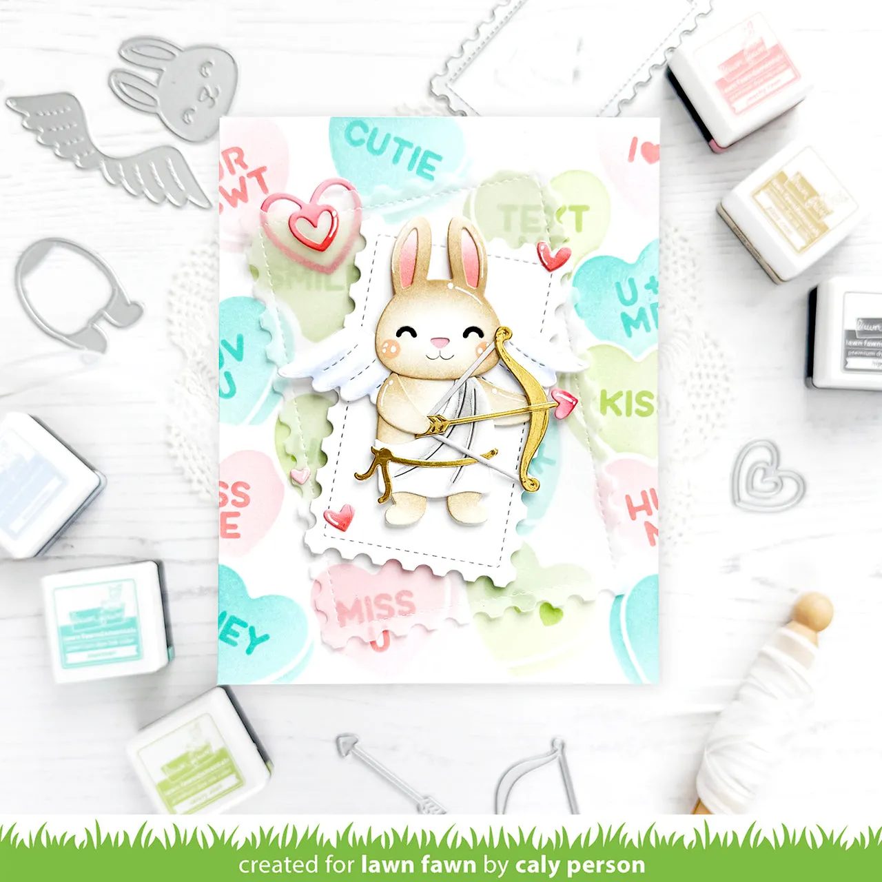 Lawn Fawn Candy Hearts Stencils Schablonen-Set 5tlg
