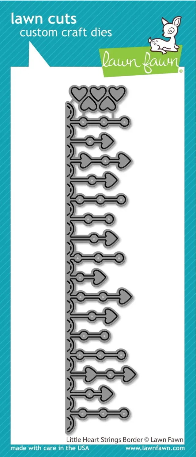 Lawn Fawn Little Heart Strings Border Stanzen Herzbordüre