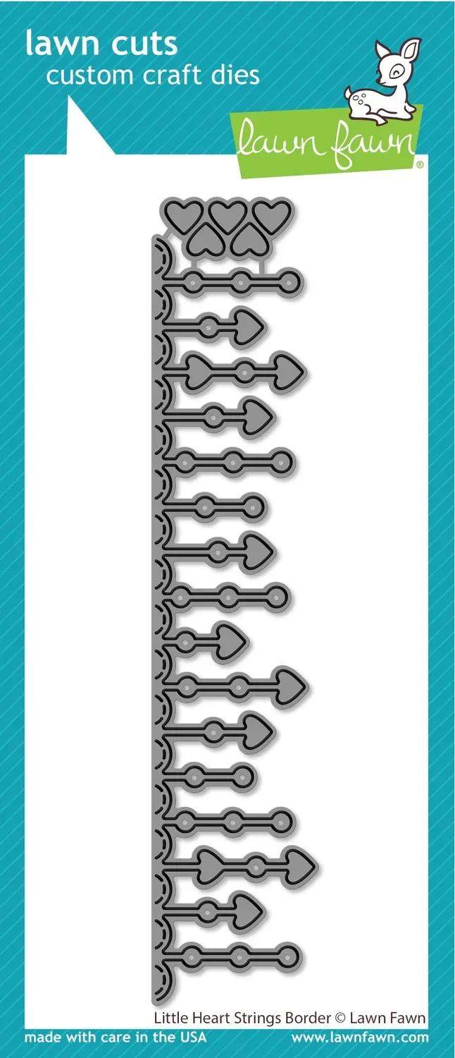 Lawn Fawn Little Heart Strings Border Stanzen Herzbordüre