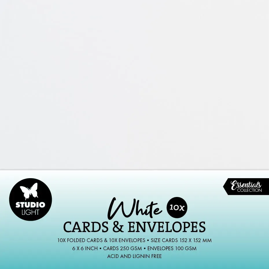 StudioLight Essentials Cards & Envelopes Karten weiß 6x6 Inch