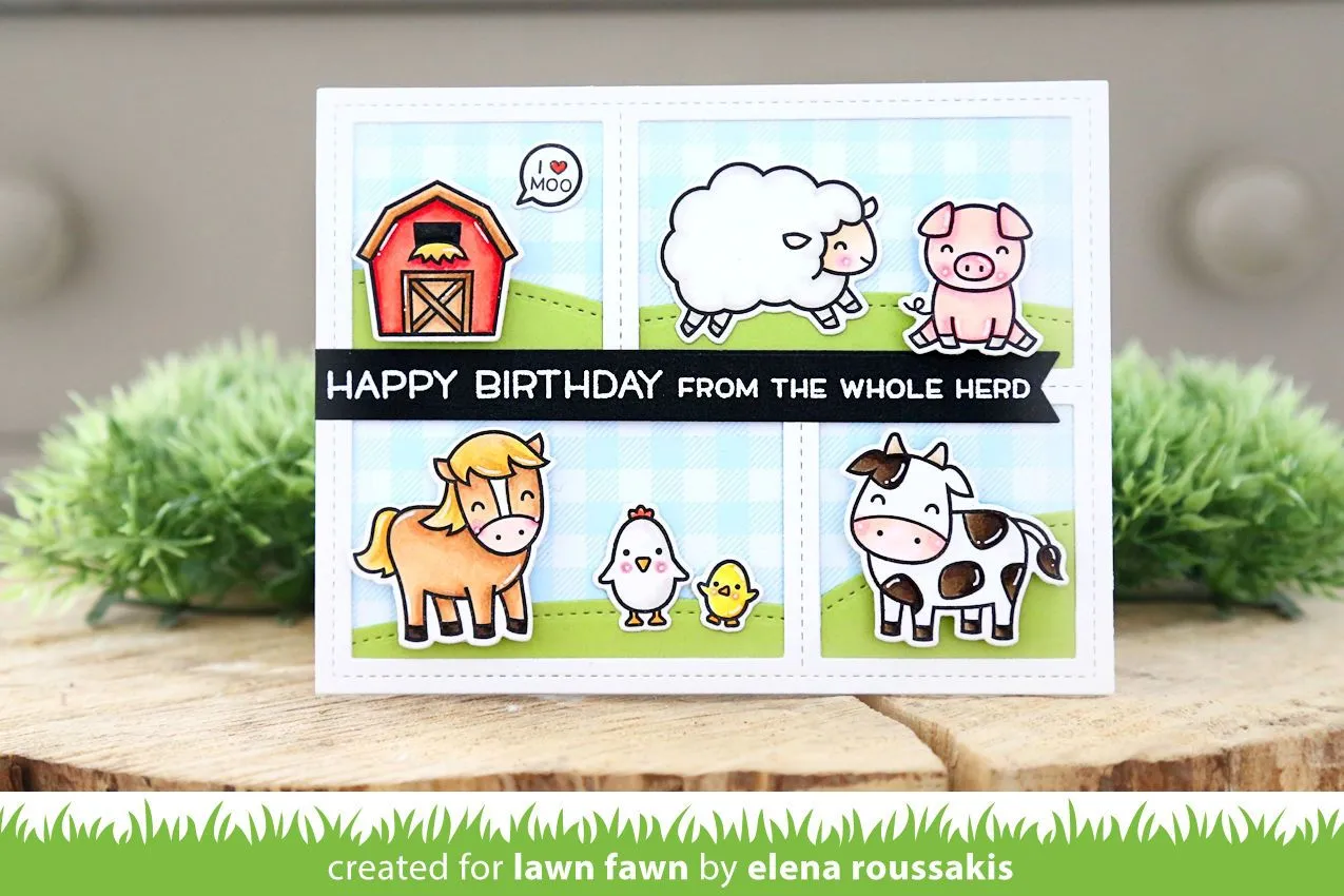 Lawn Fawn Hay There Stempelset Bauernhof Tiere