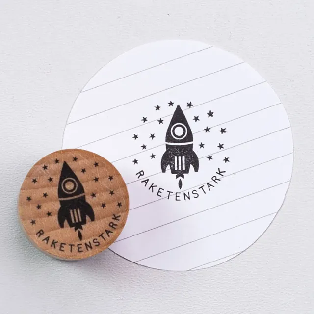 Perlenfischer Raketenstark Stempel Lehrerstempel 27x28 mm