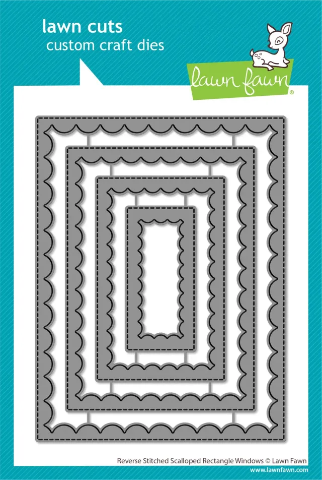 Lawn Fawn Reverse Stitched Scalloped Rectangle Stanzschablonen