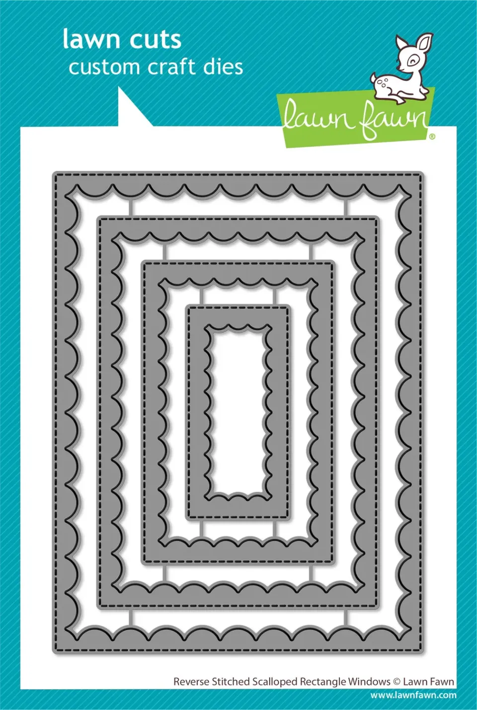 Lawn Fawn Reverse Stitched Scalloped Rectangle Stanzschablonen