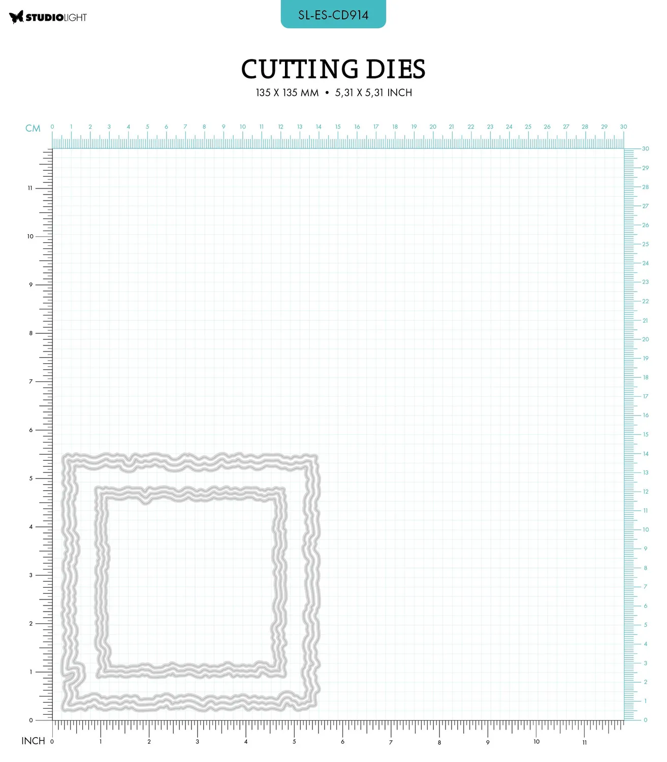 StudioLight Essentials Torn Edge Squares Stanzschablone