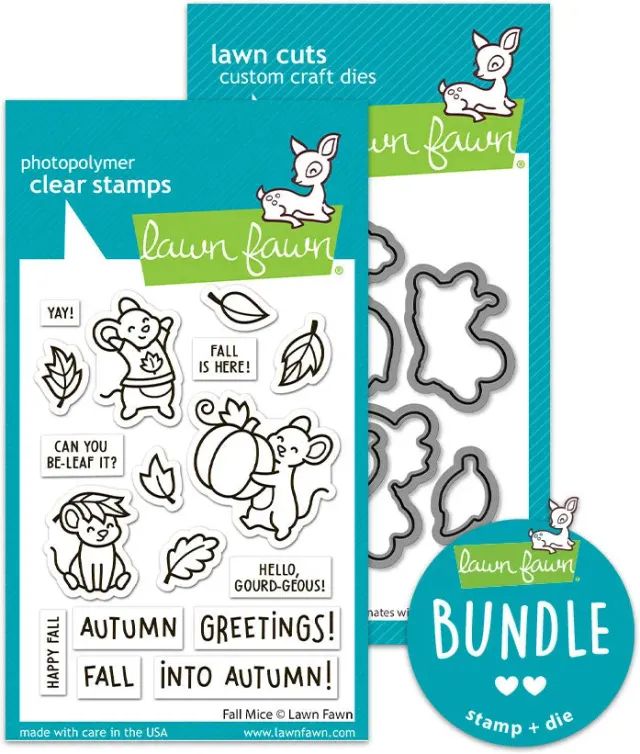 Lawn Fawn Fall Mice Stempel + Stanzen Bundle