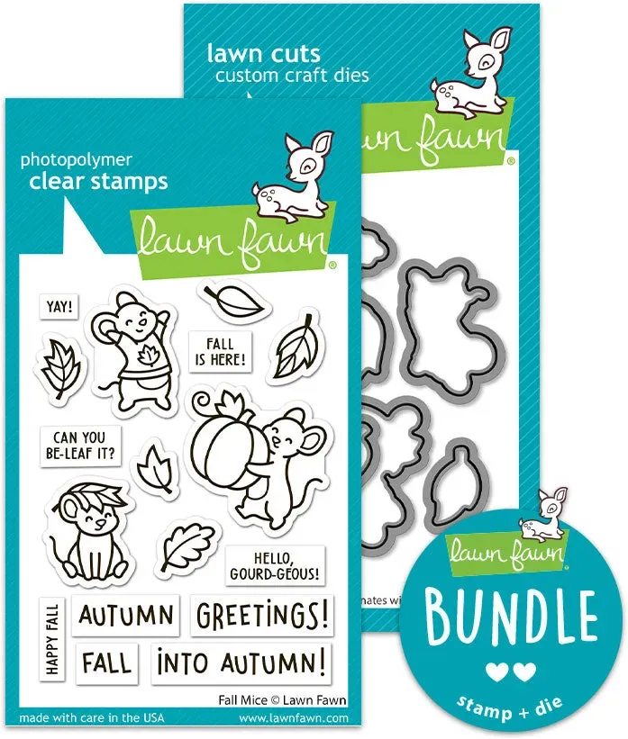 Lawn Fawn Fall Mice Stempel + Stanzen Bundle