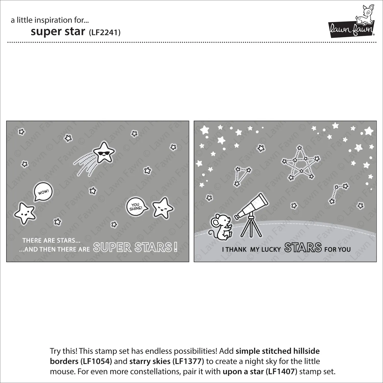 Lawn Fawn Super Star Clear Stamps Stempelset Stern