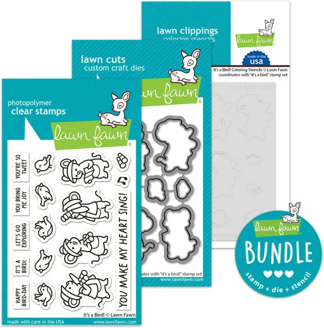 Lawn Fawn It's a Bird Stempel Stanze Schablone Bundle