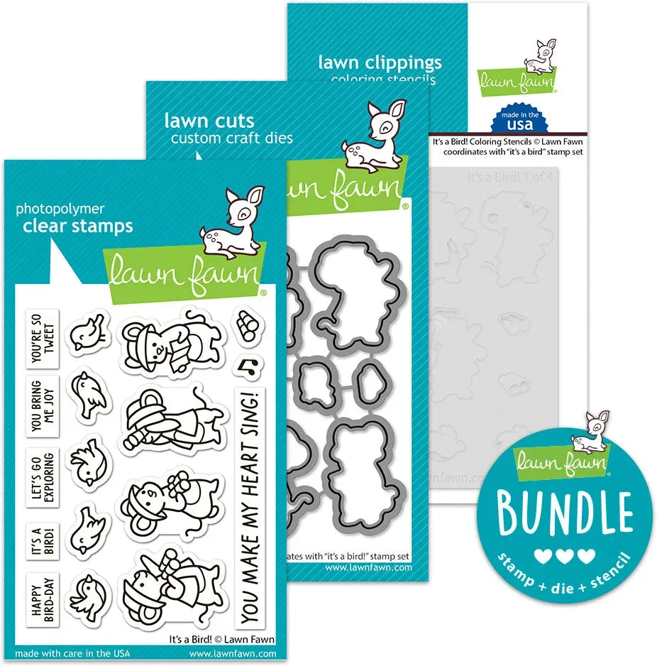 Lawn Fawn It's a Bird Stempel Stanze Schablone Bundle