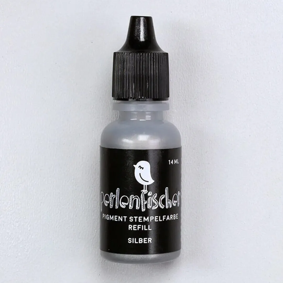 Perlenfischer Pigment Stempelfarbe Refill 14 ml Silber