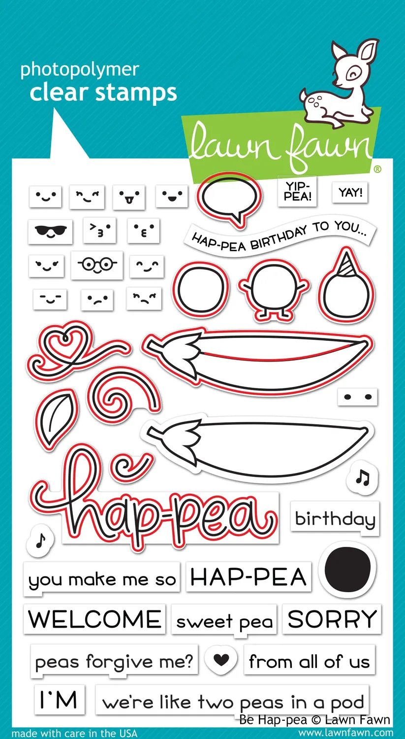 Lawn Fawn Be Hap-pea Stanze Erbsen Geburtstag