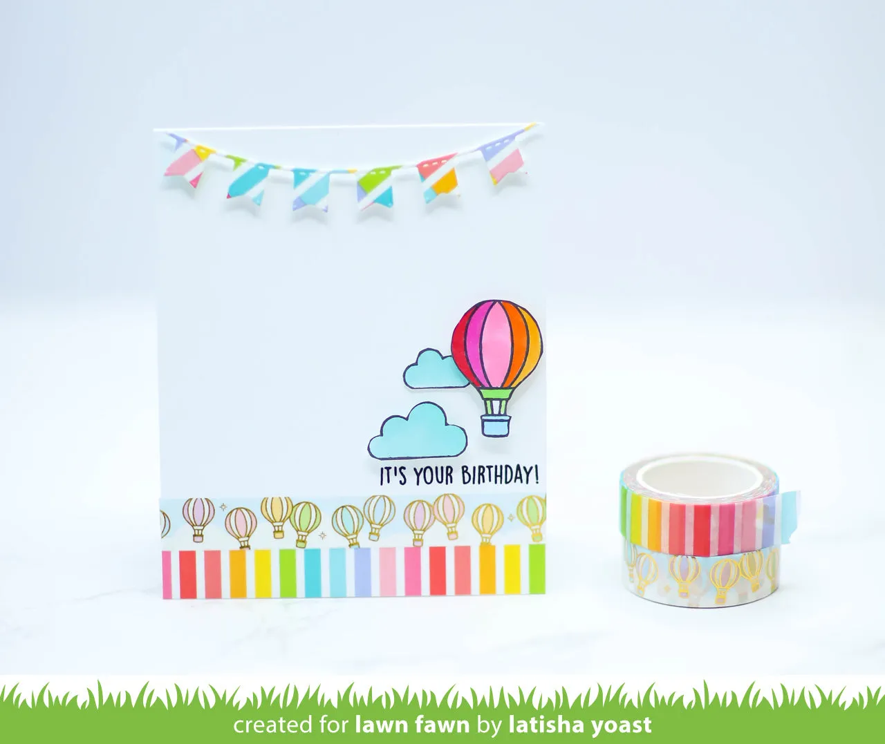 Lawn Fawn Vertical Rainbow Stripes Washi Tape 15mm