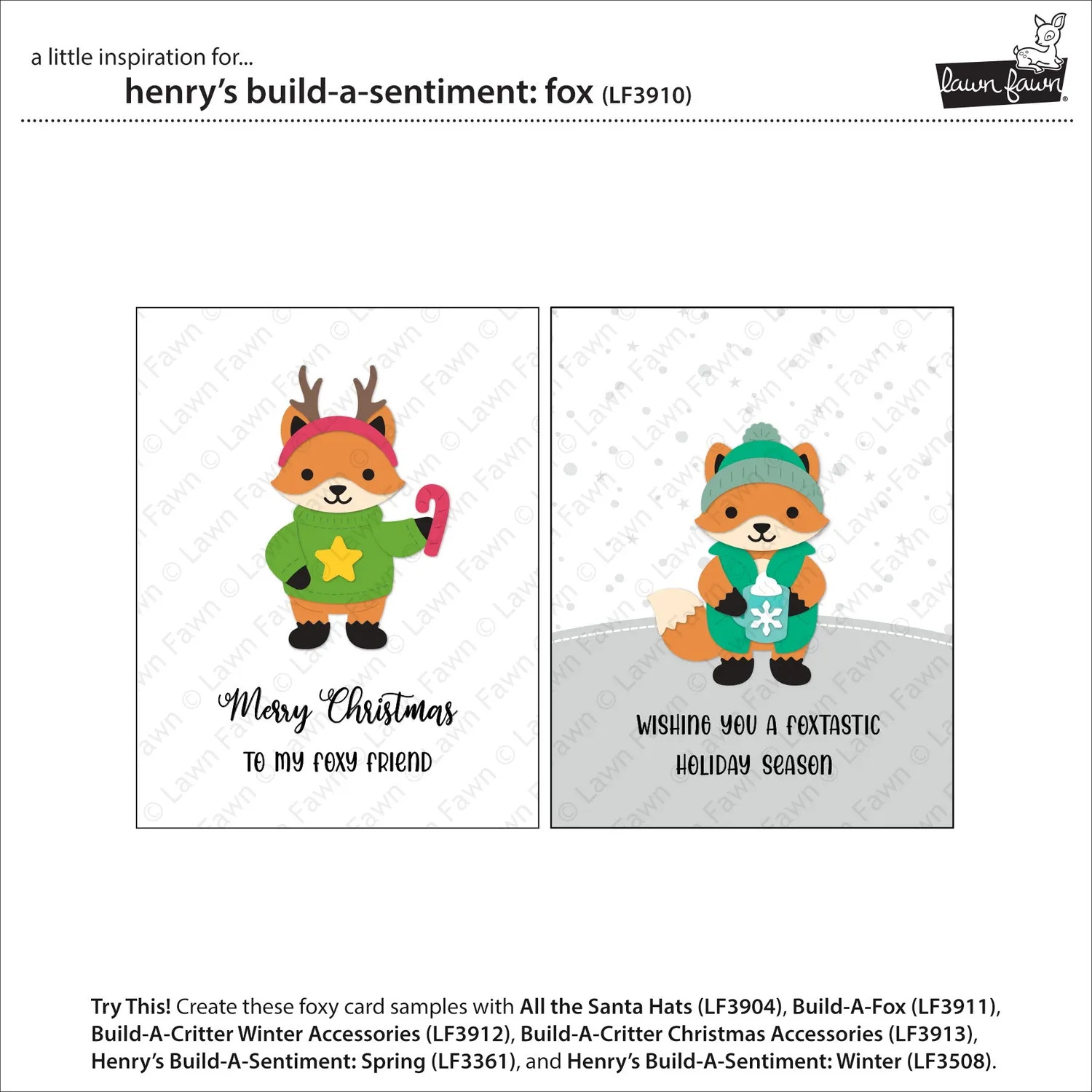 Lawn Fawn Henry's Build-A-Sentiment Fox Stempelset LF3910