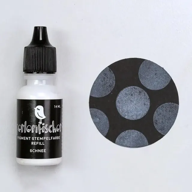 Perlenfischer Pigment Stempelfarbe Refill Schnee 14 ml weiß