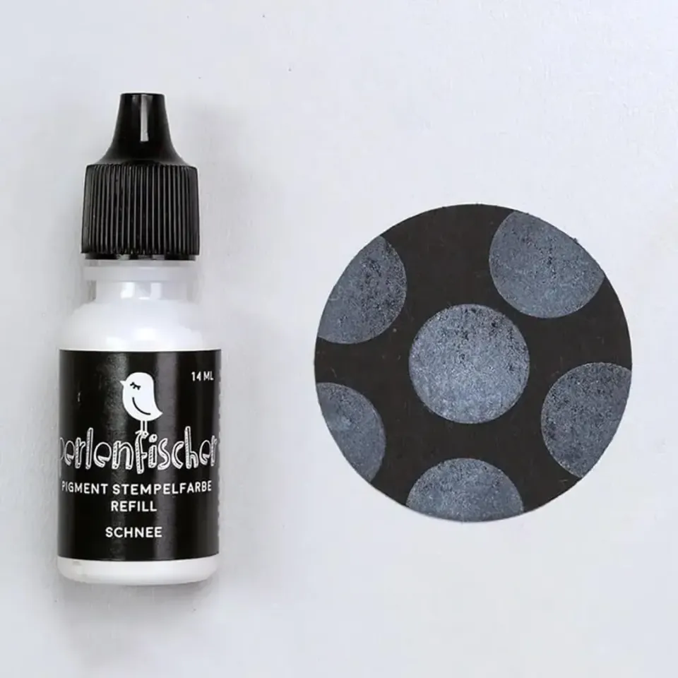 Perlenfischer Pigment Stempelfarbe Refill Schnee 14 ml weiß