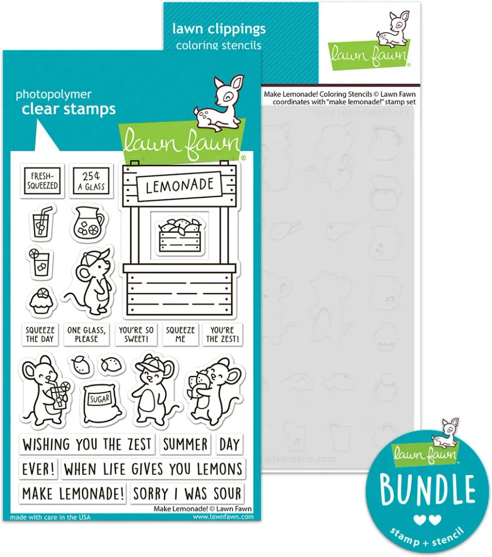 Lawn Fawn Make Lemonade Stempel + Stencils Bundle Sommer