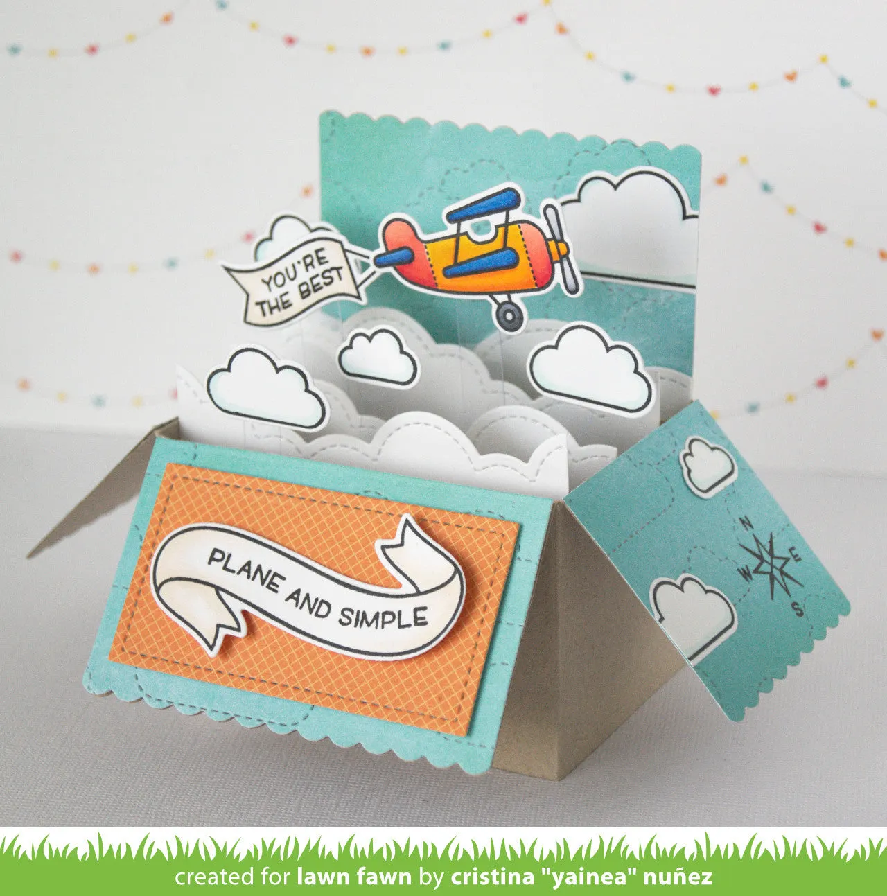 Lawn Fawn Plane and Simple Clear Stamps Flugzeug