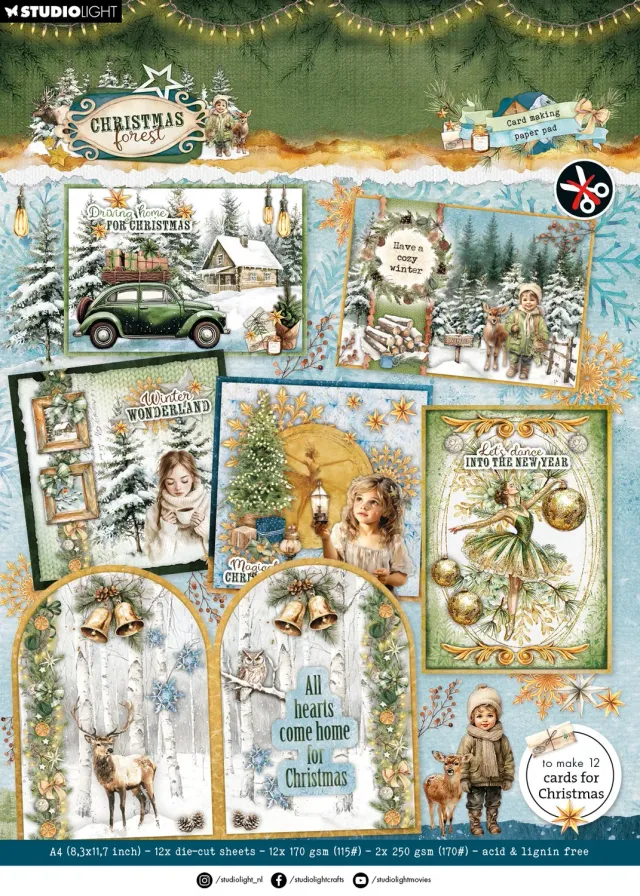 StudioLight Christmas Forest Card Making Pad Papierblock 210x294mm